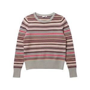 GAP Fair Isle Wool‎ Blend Sweater Small Grey Multicolor Stripe